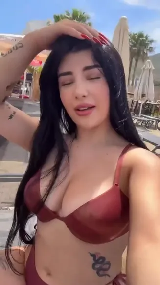 Akgunnice Red Bikini Beach Tease OnlyFans Video Leaked