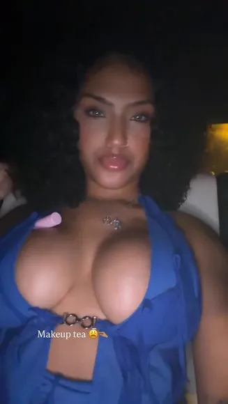 Aniyah Albino Deep Blue Halter Tease OnlyFans Video Leaked